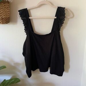 H&M Black Eyelet Strap Women's Top